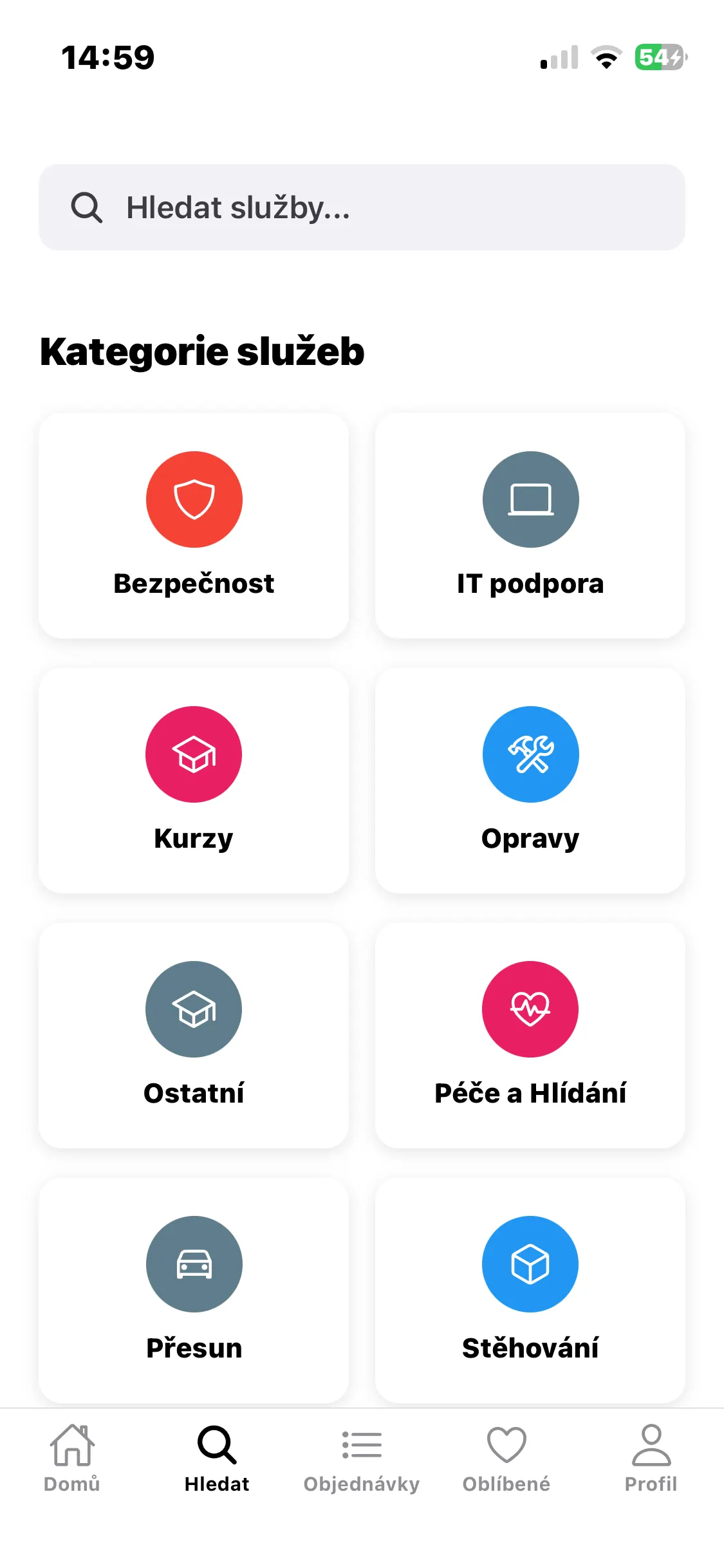 Vyhledávání a rezervace